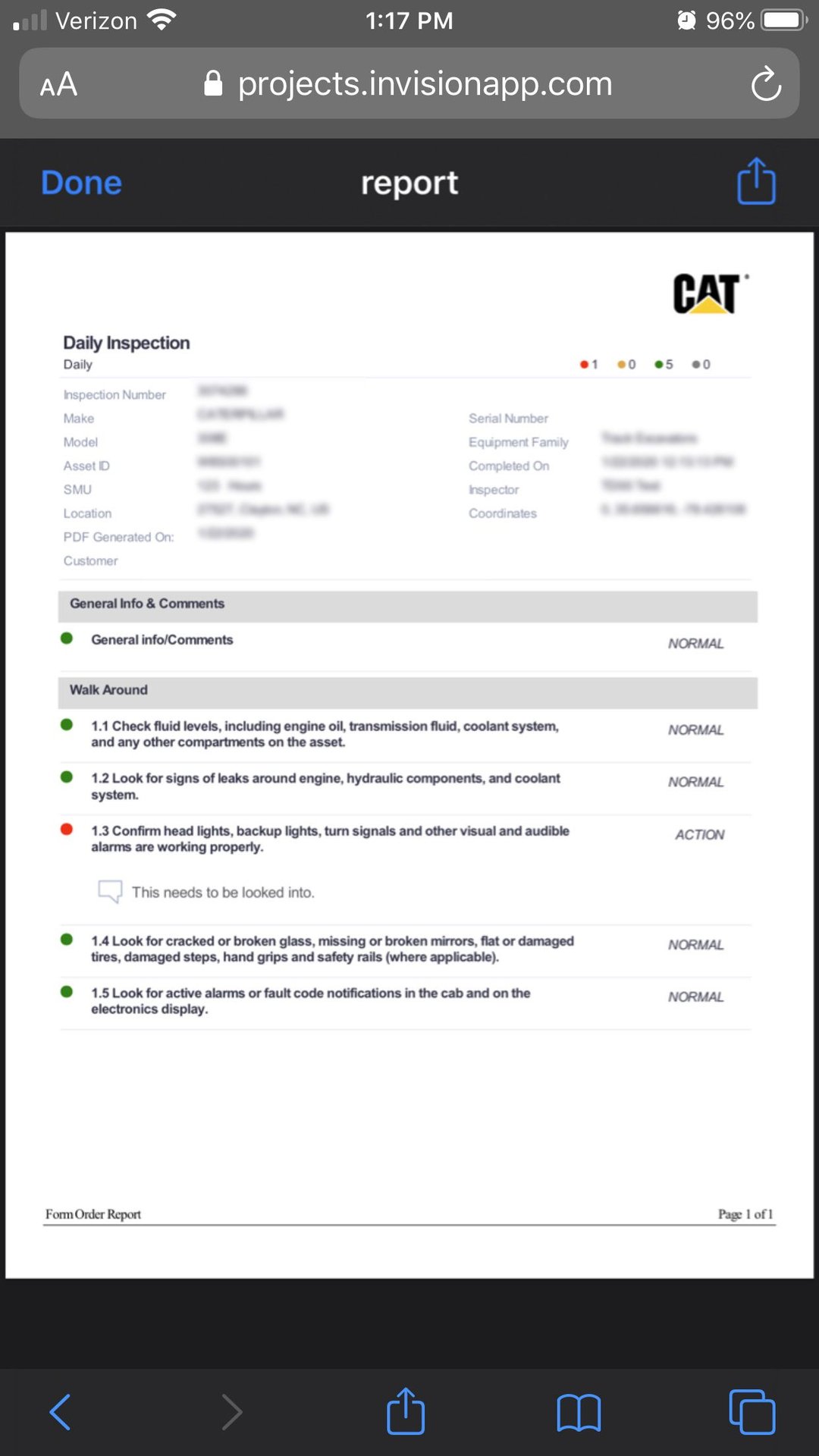 Cat Inspection Report