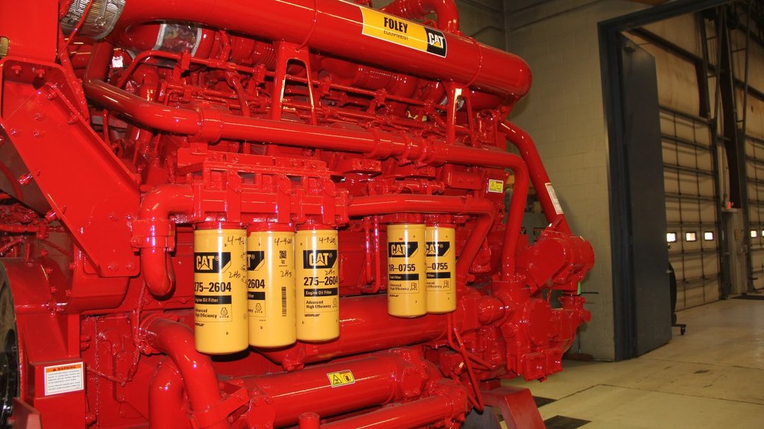 Red Engine In Paint Booth